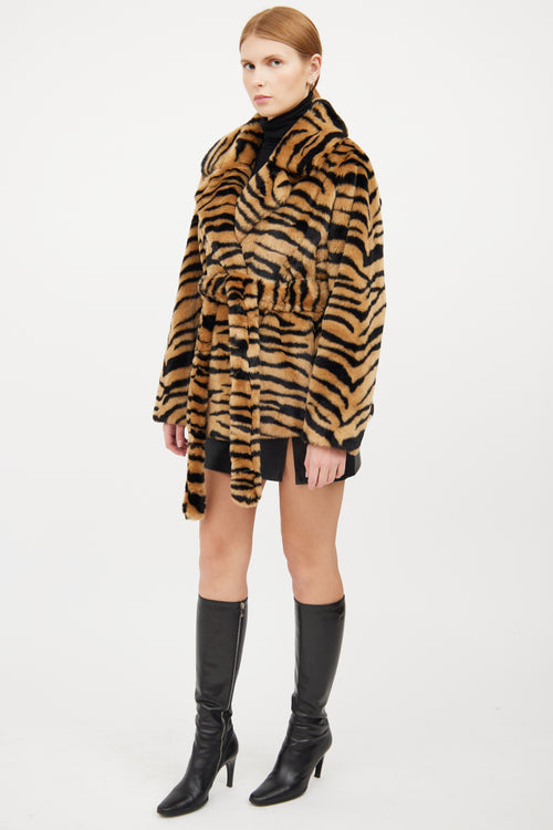 Stand Studio Brown & Black Animal Print Coat