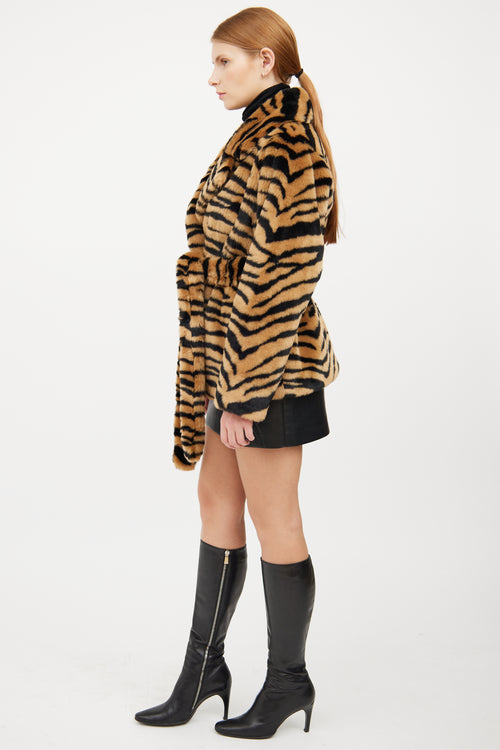 Stand Studio Brown & Black Animal Print Coat