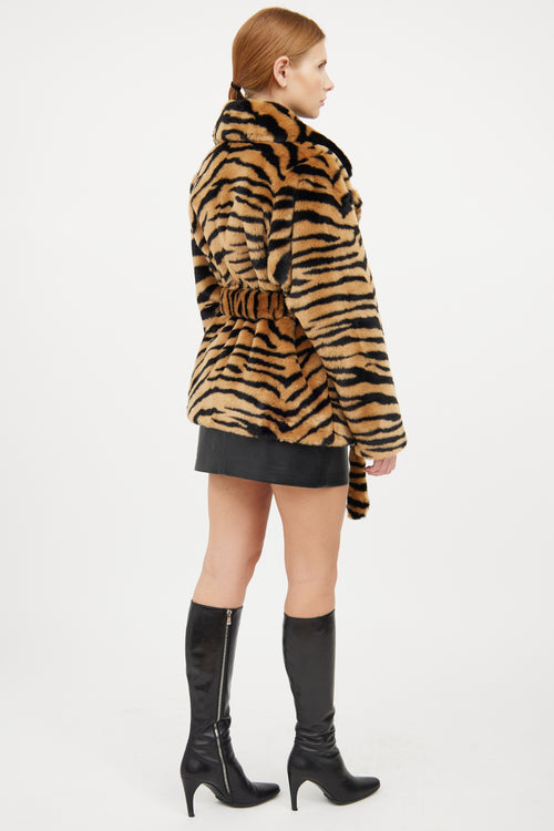 Stand Studio Brown & Black Animal Print Coat