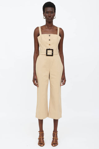 Staud Cotton Button Up Jumpsuit