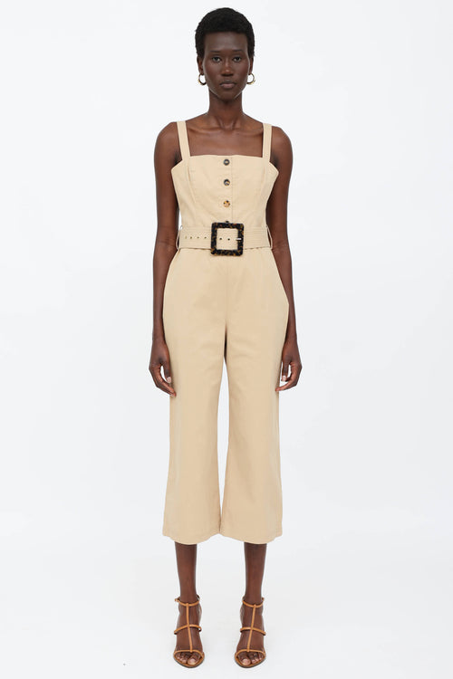 Staud Cotton Button Up Jumpsuit