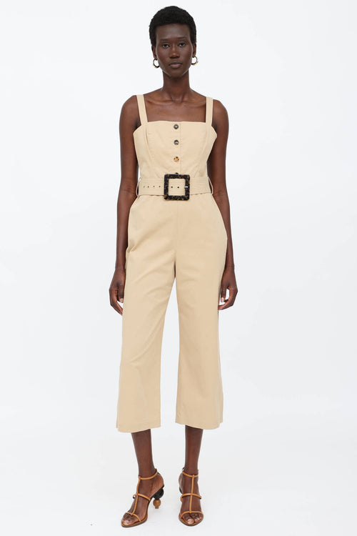 Staud Cotton Button Up Jumpsuit
