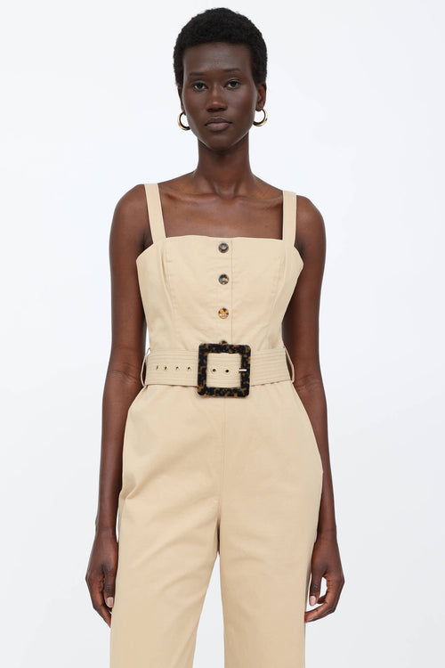 Staud Cotton Button Up Jumpsuit