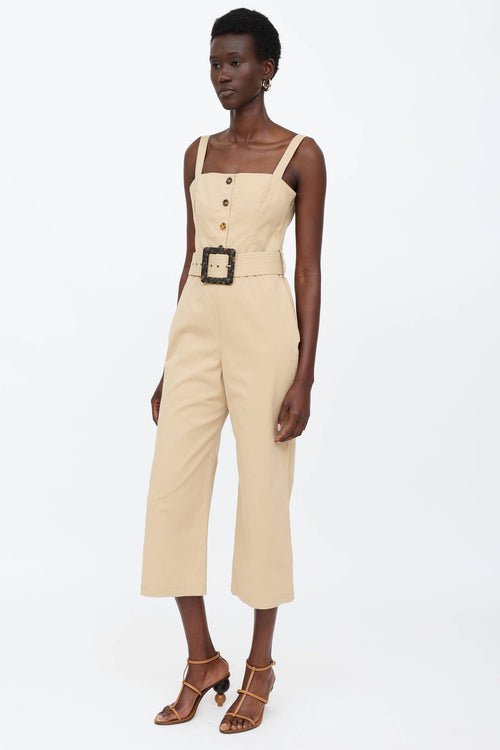 Staud Cotton Button Up Jumpsuit