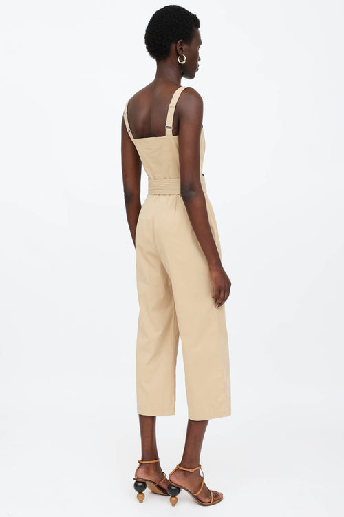 Staud Cotton Button Up Jumpsuit