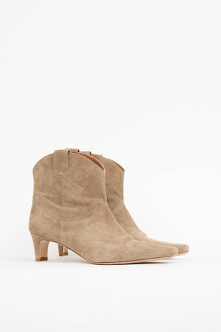 Staud Suede Wally Western Ankle Boot