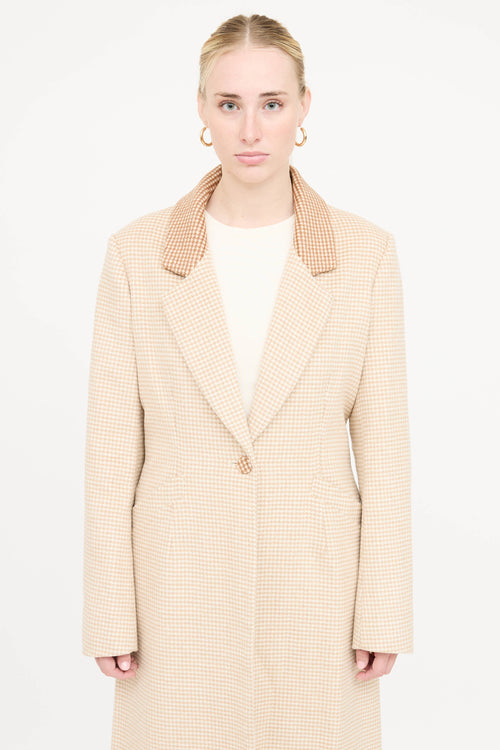 Staud Long Houndstooth Coat