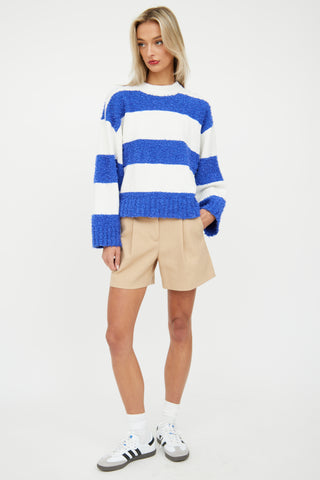 Blue & White Stripe Sweater Staud