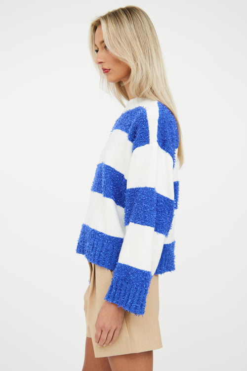 Blue & White Stripe Sweater Staud