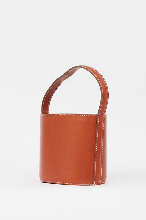 Staud Brown Leather Bissett Bucket Bag