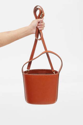 Staud Brown Leather Bissett Bucket Bag