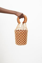 Staud Brown Moreau Macrame Bucket Bag