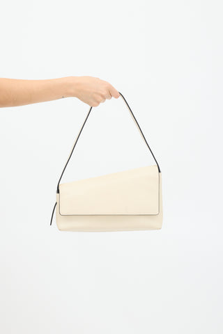 Staud Cream Leather Acute Shoulder Bag