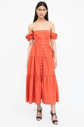 Staud Tiered Puffed Maxi Dress