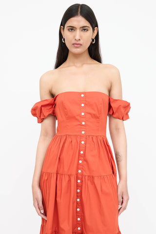 Staud Tiered Puffed Maxi Dress