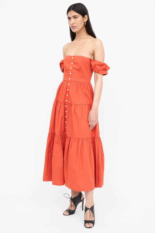 Staud Tiered Puffed Maxi Dress