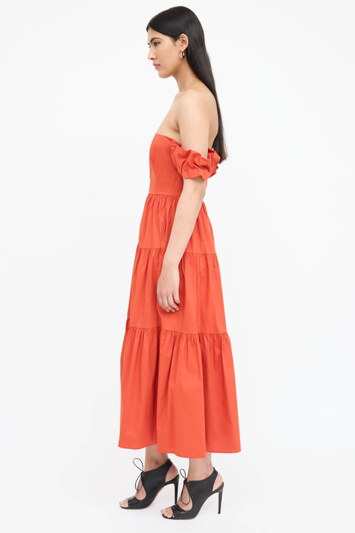 Staud Tiered Puffed Maxi Dress