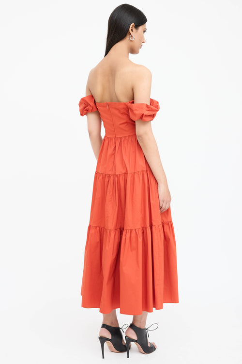 Staud Tiered Puffed Maxi Dress