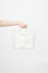 Staud White Clear Shirley Bag