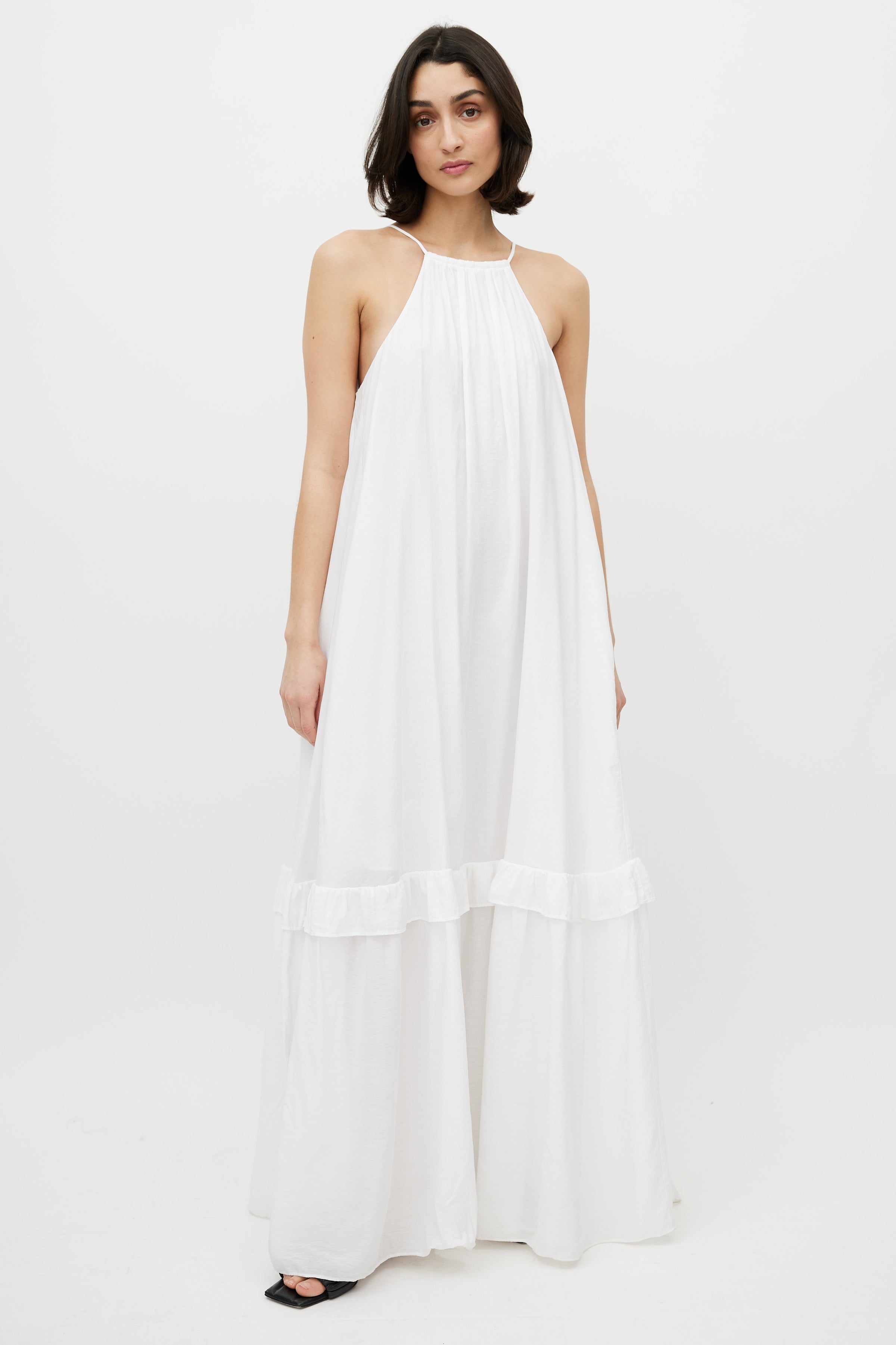 Staud // White Ina Tiered Halter Maxi Dress – VSP Consignment Staud // White Ina Tiered Halter Maxi Dress – VSP Consignment