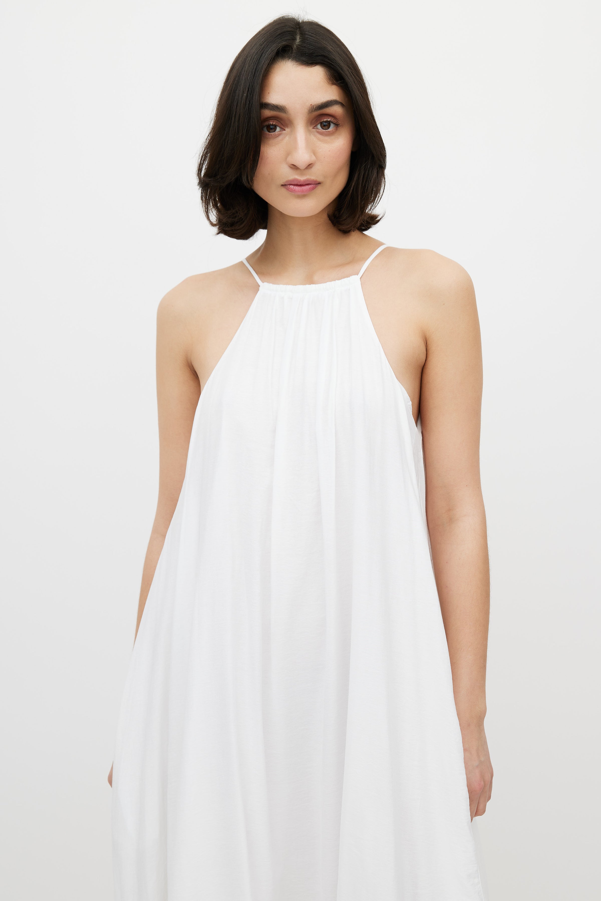 Staud // White Ina Tiered Halter Maxi Dress VSP Consignment Staud // White Ina Tiered Halter Maxi Dress VSP Consignment