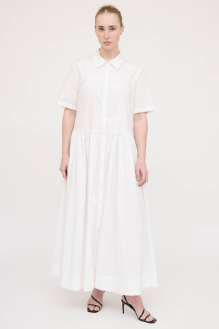 Staud Pleated Button Up Dress