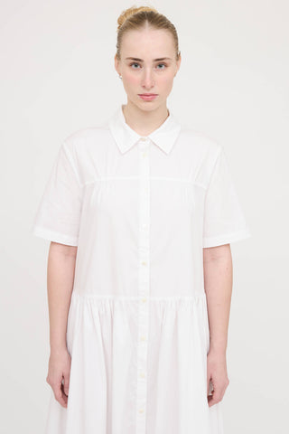 Staud Pleated Button Up Dress