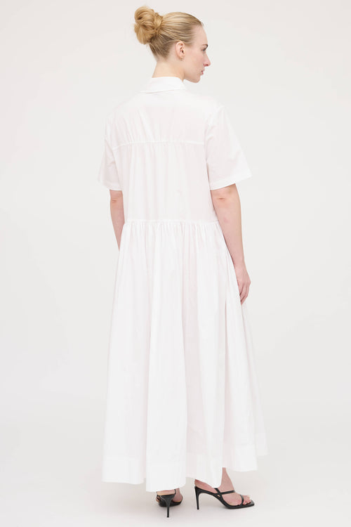 Staud Pleated Button Up Dress