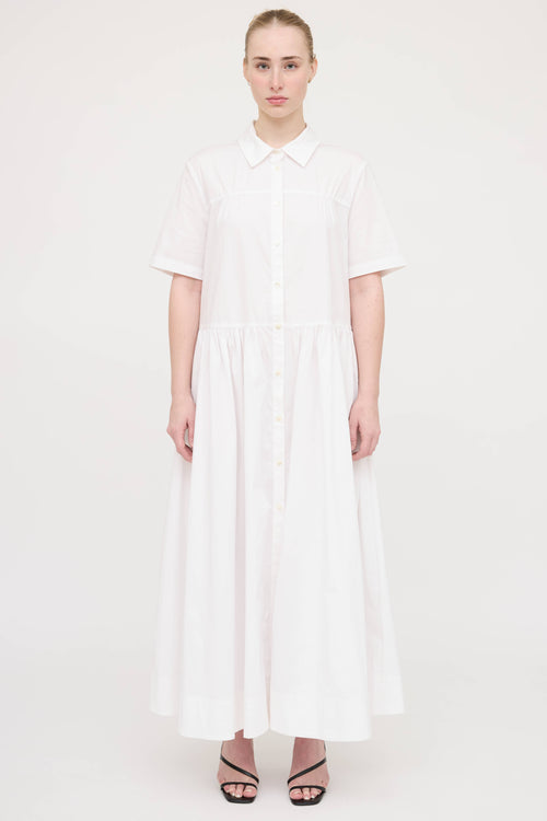 Staud Pleated Button Up Dress
