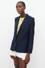 Stella McCartney Navy Wool One Button Blazer
