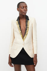 Stella McCartney Beige & Multi Patterned Lapel Blazer