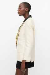 Stella McCartney Beige & Multi Patterned Lapel Blazer