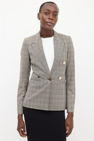 Stella McCartney Black & Multi Wool Double Breasted Check Blazer