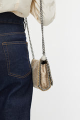 Stella McCartney Beige & Silver Falabella Woven Bag