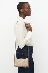 Stella McCartney Beige & Silver Falabella Woven Bag