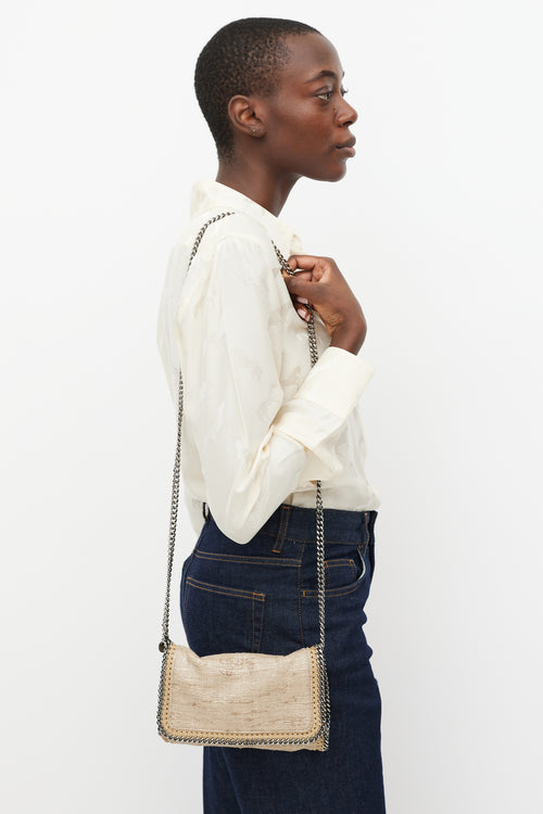 Stella McCartney Beige & Silver Falabella Woven Bag