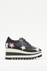 Stella McCartney Black & Multicolour Faux Leather Elyse Star Derby