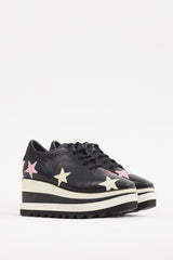 Stella McCartney Black & Multicolour Faux Leather Elyse Star Derby