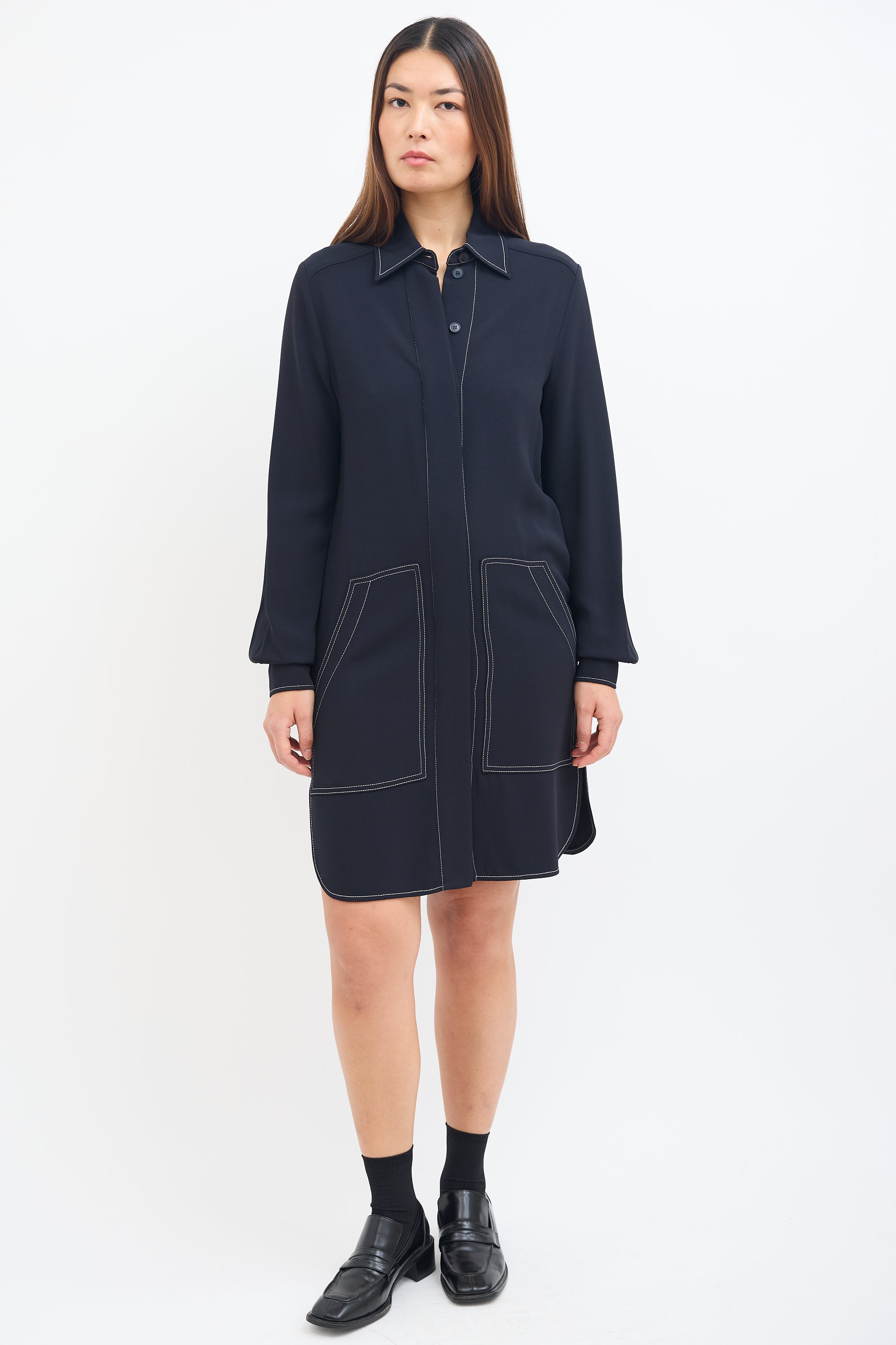 contrast stitch shirt dress Women's Tall Light Blue Contrast Stitch Denim Shirt Dress