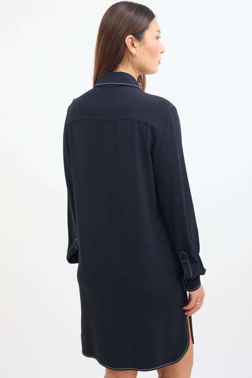 Stella McCartney Black Contrast Stitch Shirt Dress