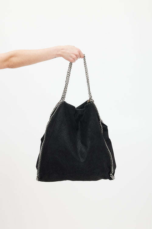 Stella McCartney Black Vegan Leather Large Falabella Tote Bag