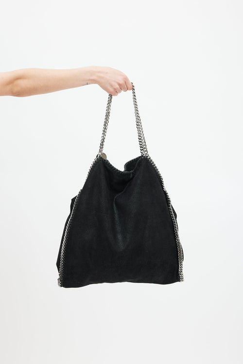 Stella McCartney Black Vegan Leather Large Falabella Tote Bag