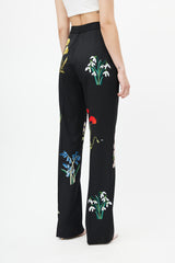 Stella McCartney Black Floral Embroidered Trouser