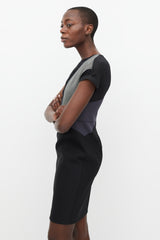 Stella McCartney Black & Grey Houndstooth Panel Dress