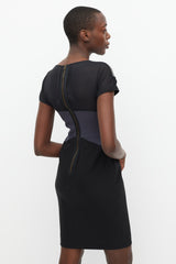 Stella McCartney Black & Grey Houndstooth Panel Dress