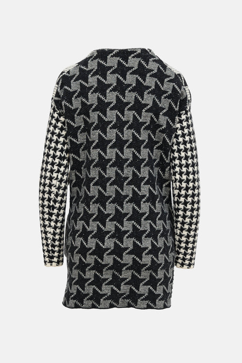 Stella McCartney Houndstooth Fringe Sweater Dress