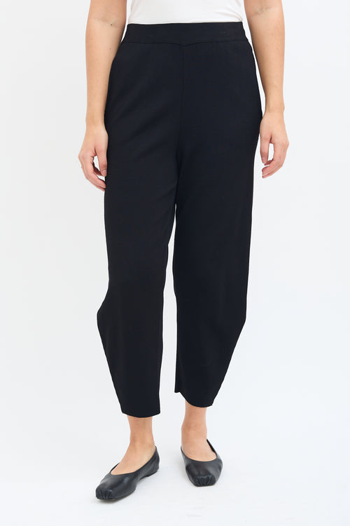 Stella McCartney Black Zip Barrel Leg Pant