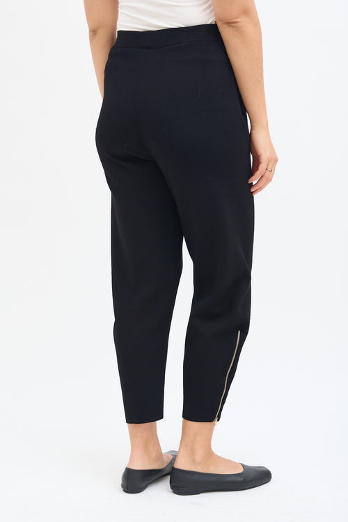 Stella McCartney Black Zip Barrel Leg Pant