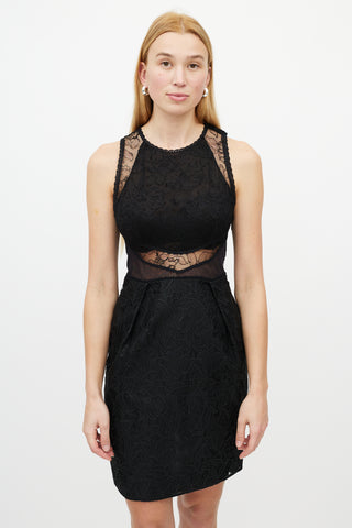 Stella McCartney Black Floral Lace Sheer Dress