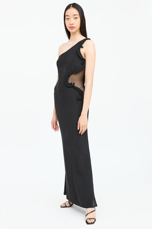 Stella McCartney One Shoulder Net Dress